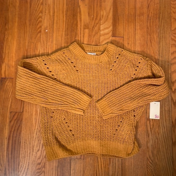 SO Sweaters - 🟢 𝅺SO Shaker Chenille Pullover Chunky Knit Sweater warm ginger size small NWT